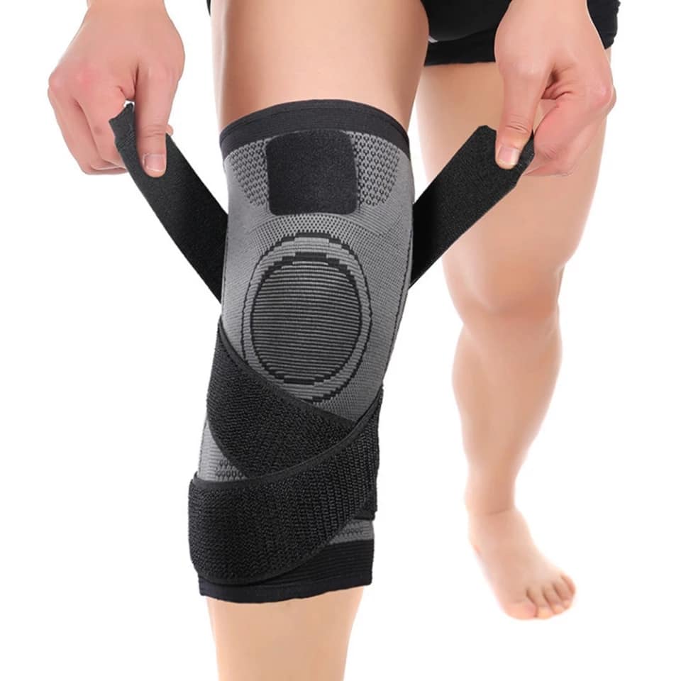 3D Pressurised Knee Brace Compression support with adjustable straps (Pair)