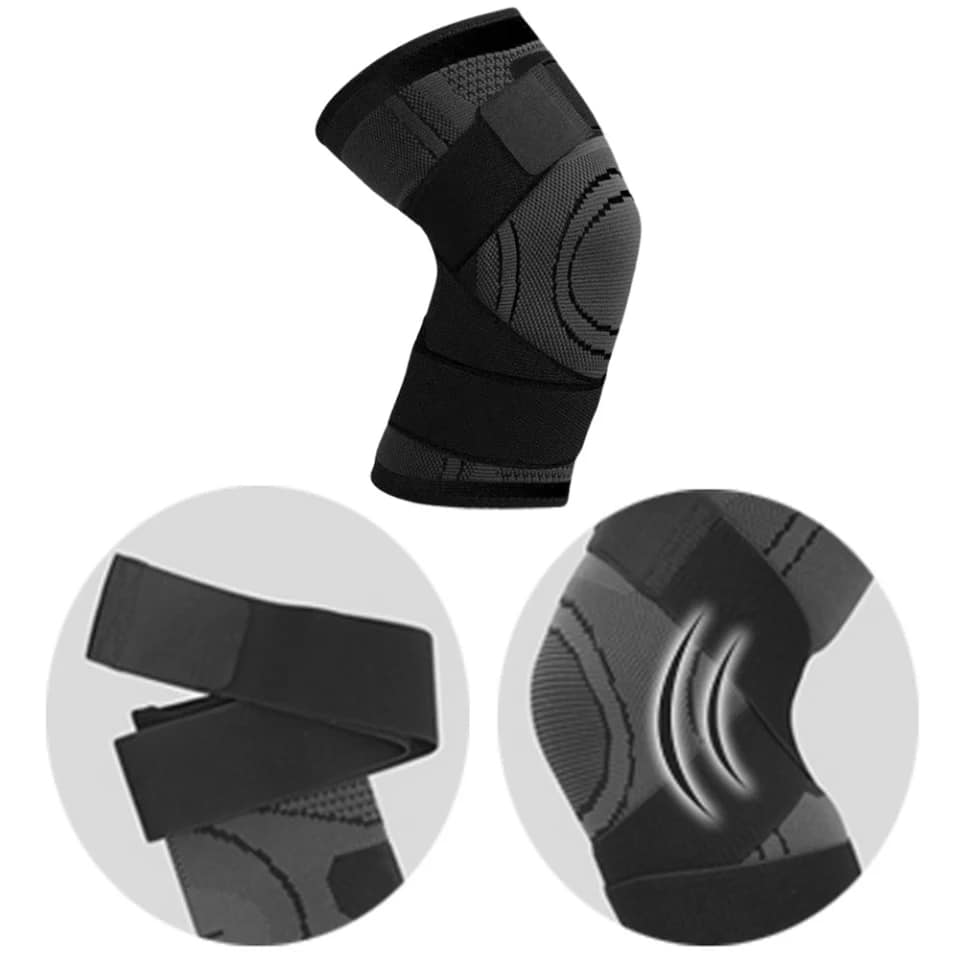 3D Pressurised Knee Brace Compression support with adjustable straps (Pair)