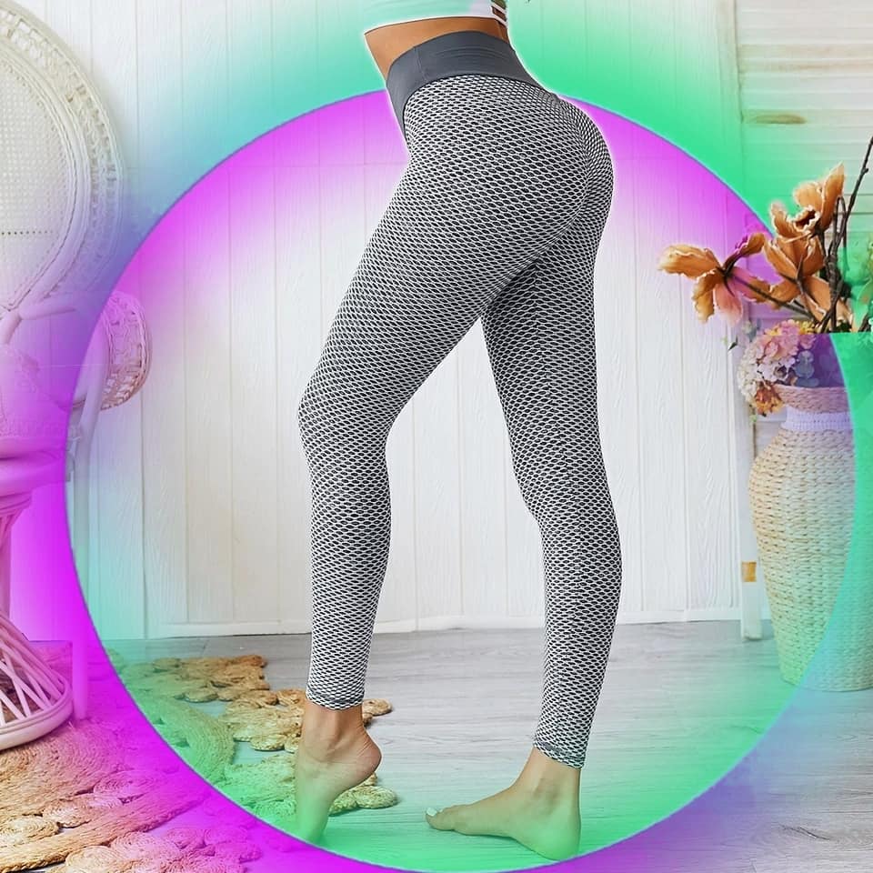 Black Ruched Leggings Push Up Scrunch Butt Lift High Waist Yoga Pants  Leggings S