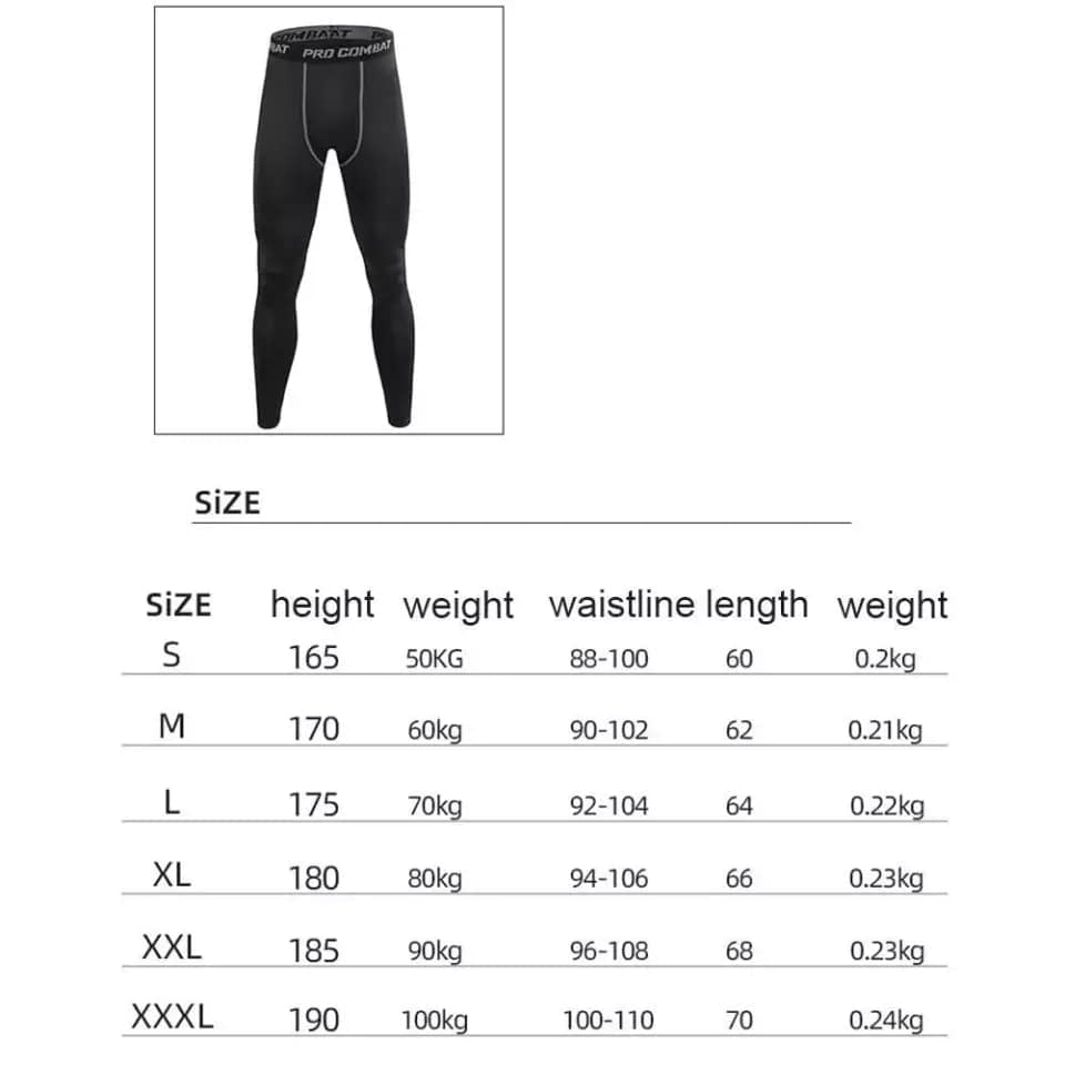 Men's Compression Pants Base Layer Cool Dry Tights Active Sports Leggings