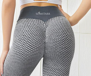 Women Butt Lifting Anti Cellulite Tummy Control Booty Leggings High Waisted  Yoga Pants Workout Running Sport Tights, Grey, Large 