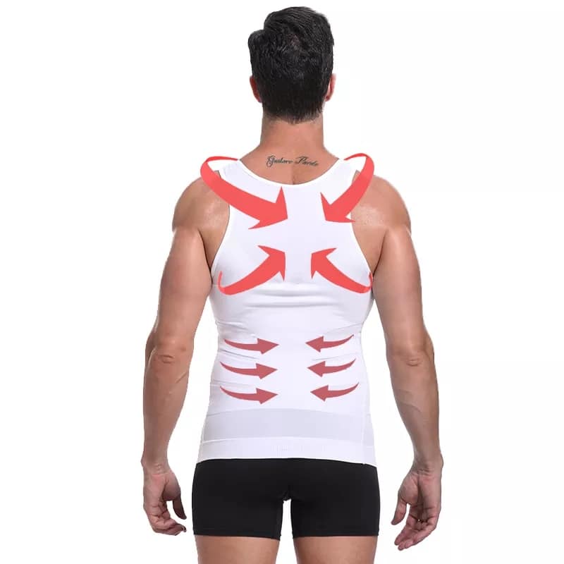 Mens slimming body shaper vest gynecomastia compression tank shirt