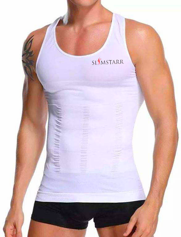 Mens slimming body shaper vest gynecomastia compression tank shirt –  Slimstarrwaisttrainers